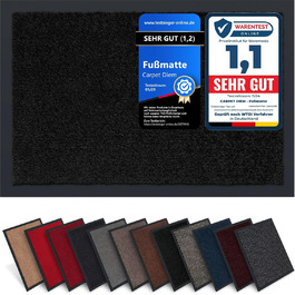 Килимок для дому та вулиці Carpet Diem: антиковзаюча, чорна, 60x90 см
