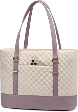 Сумка для ноутбука LOVEVOOK 15.6 дюймів, жіноча, універсальна, водонепроникна, для офісу, навчання, світло-бежева/рожева