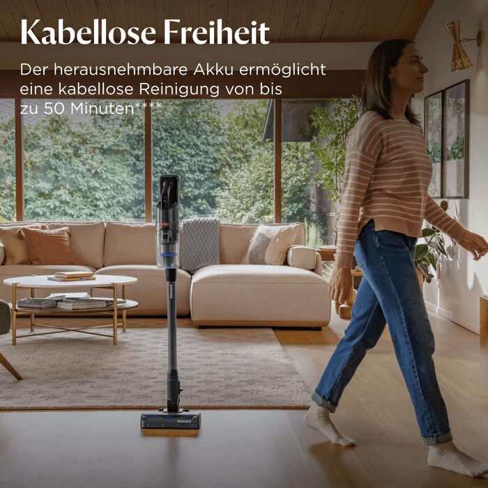 Бездротовий пилосос Bissell PowerClean FurGuard з акумулятором, 280W, самоочищувана щітка, світло FurFinder, HEPA-фільтр, акумулятор 2500 mAh, час роботи 50 хв, щітка FurGuard 4091N для видалення шерсті тварин