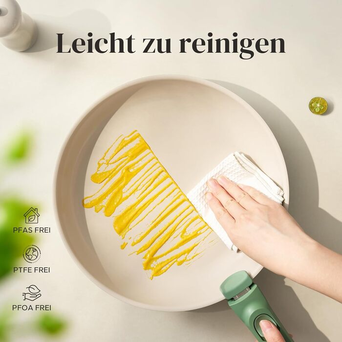 Redchef Ceramic Nonstick Pan Set - 6 Piece Induction Cookware Set (20, 24, 28 cm) - PTFE, PFOA & PFAS Free