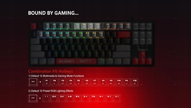 Ігрова механічна клавіатура Bloody S310N TKL RGB Red 1ms