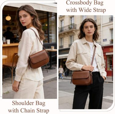 Сумка жіноча через плече з PU шкіри, маленька сумка-шопер для повсякденного використання, роботи та відпочинку (Коричнева)