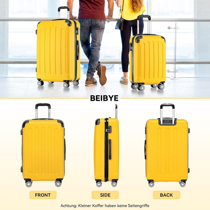 Чемодан Beibye з жорстким корпусом, ручна поклажа (55 см), 14 кольорів