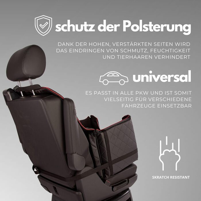 Автомобільний лежак для собак Golden Dog M - 52x44x33 см, чорний, з кріпленням ISOFIX, водонепроникний, з підкладкою