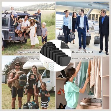 Органайзер для валізи GIBOHOM, набір 15 шт., водонепроникні чохли для одягу, туристичний органайзер, чорний