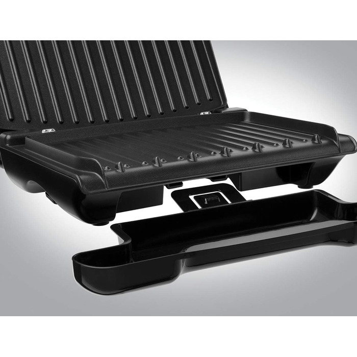 George Foreman Compact Steel Grill & Panini Press - 24x17cm - 3 Portions - Reduces Up to 42% Fat