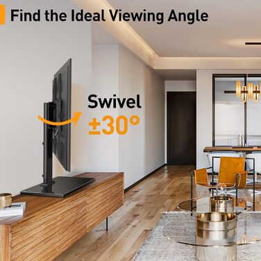 Підставка для телевізора Perlegear: поворотна, для OLED/LCD/LED, 26-60 дюймів, до 40 кг, VESA 400x400 мм, регулювання висоти