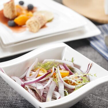 MALACASA Flora Marble Porcelain Dinnerware Set - 30 Piece Service for 6 | Coffee Cups, Plates & Bowls