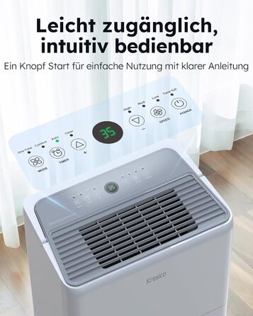 Електричний осушувач повітря 50L/24H для підвалу та приміщень до 125 м², з таймером, шлангом та фільтром, гарантія 10 років Gar