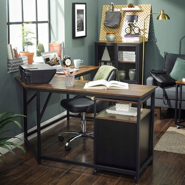 Кутовий ігровий та комп'ютерний стіл, 149x149 см, відтінки коричневого