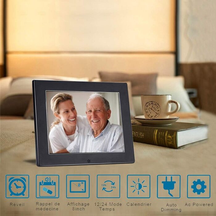 SENXINGYAN 8-Inch Digital Clock, Alarm Clock, Calendar for Seniors & Dementia Patients (e.g., Alzheimer's) with Reminder Function