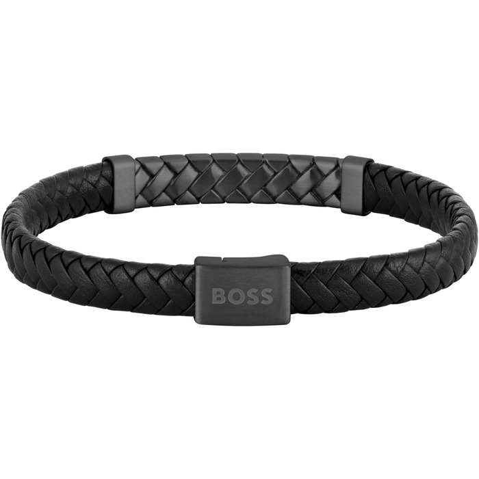 Чоловічий браслет BOSS TAILORED з чорної або коричневої шкіри, сталевий