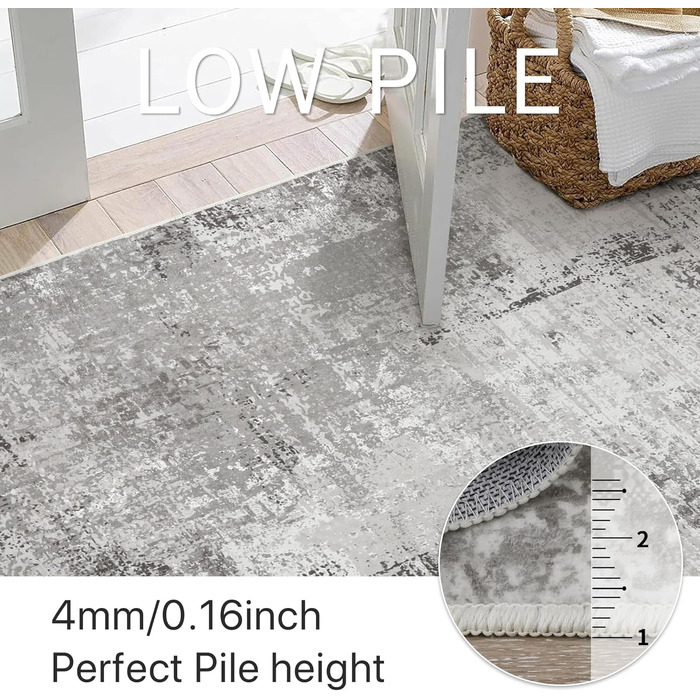 BEIMO Килимок для вітальні, абстрактний дизайн, короткий ворс, 120x170 см, антиковзаючі, для ванної, кухні, коридору, сіро-коричневий