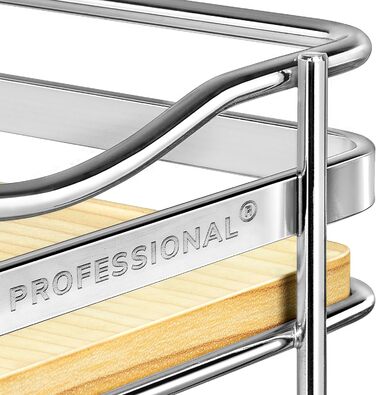 Висувна організація для спецій LYNK PROFESSIONAL® для шаф 26,4 см - двоярусна полиця для спецій з дерева та хрому, елітна модель