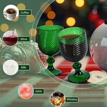 Набір вінтажних келихів для вина, 350 мл, 6 шт., кришталеве скло з тисненням, придатні для миття в посудомийній машині, рожеві