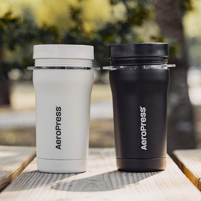 AeroPress Go Plus – портативна кавоварка 3-в-1 для подорожей і кемпінгу, френч-прес, пуровер, еспресо, насичена кава без гіркоти, набір для приготування кави