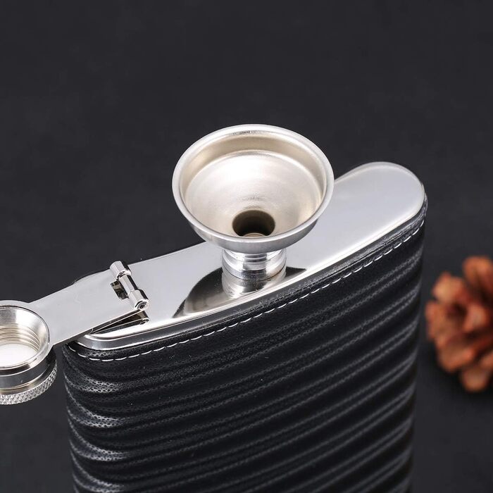 Фляга з імітацією крокодилячої шкіри, нержавіюча сталь, 510 мл, для віскі та лікеру, обгорнута PU-шкірою, TANEAXON