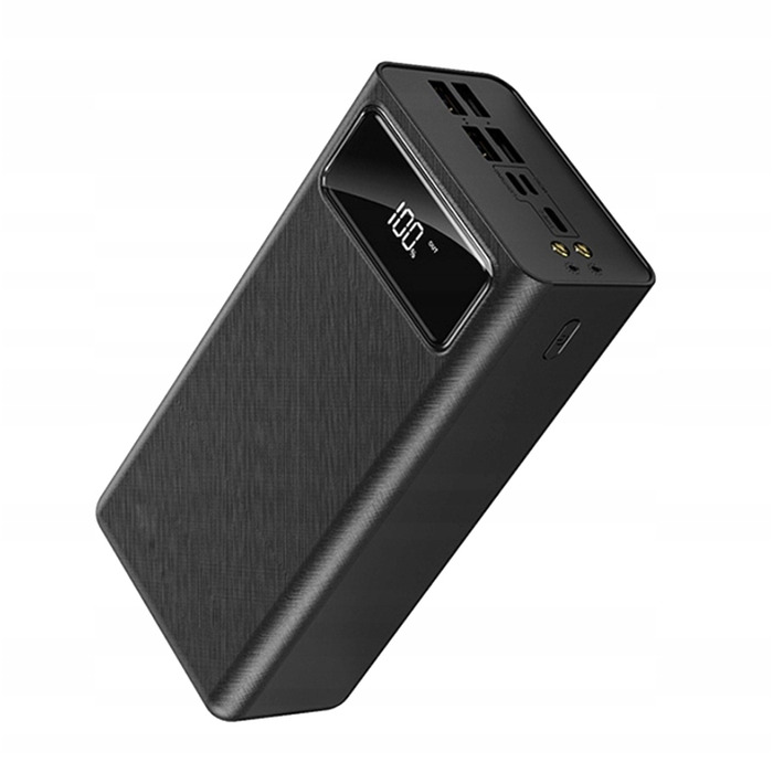 Потужний павербанк 50 000 мАг з LED-дисплеєм, USB-C, Lightning та 4 USB-портами: швидка зарядка 3 пристроїв одночасно