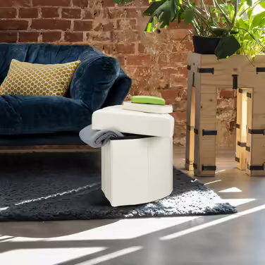 Квадратний табурет Relaxdays з місцем для зберігання