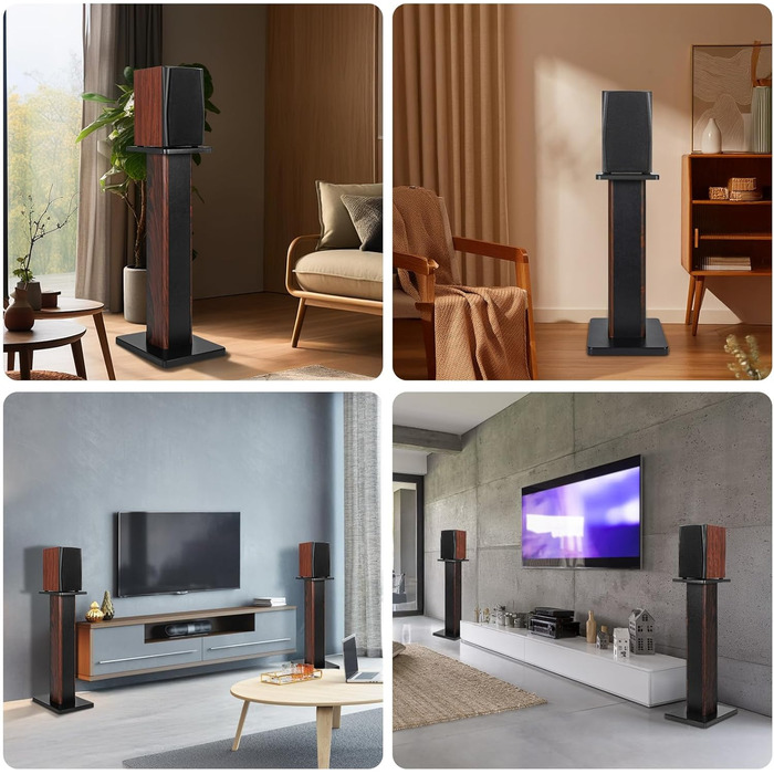 Підставки для акустики OUUTMEE 60 см (24 дюйми) з дерева - міцні підставки для Hi-Fi акустики для домашнього кіно, універсальні підставки для колонок на полиці з можливістю засипання піском (набір 2 шт.)