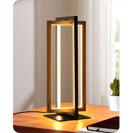 LED настільна лампа EDISHINE з дерева, торкання, регулювання яскравості та функція пам'яті, 3 колірні температури, 350 люмен, сучасна лампа для вітальні, офісу, подарунок (горіх, сучасний стиль)