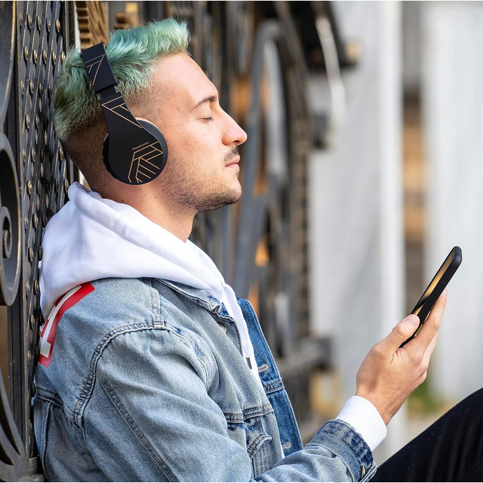 Бездротові навушники PowerLocus Over Ear Bluetooth з мікрофоном (Чорний/Коричневий)