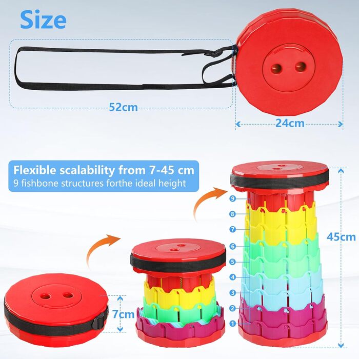 Зручний складаний стільчик GeeRic: телескопічний, для кемпінгу, риболовлі, дитячий, зелений