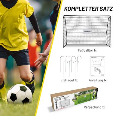Ворота футбольні Dunlop 240x160x85/120x300x200 см - Металеві, для тренувань, всі вікові групи, просте встановлення (Чорний, 300x205x120 см)