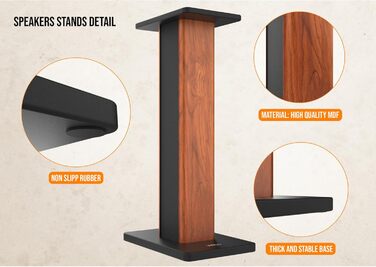 Підставки для акустики Wiibo, 90 см, антирезонансна база, сумісні з Hi-Fi, домашнім кінотеатром, гумова основа, неслизькі