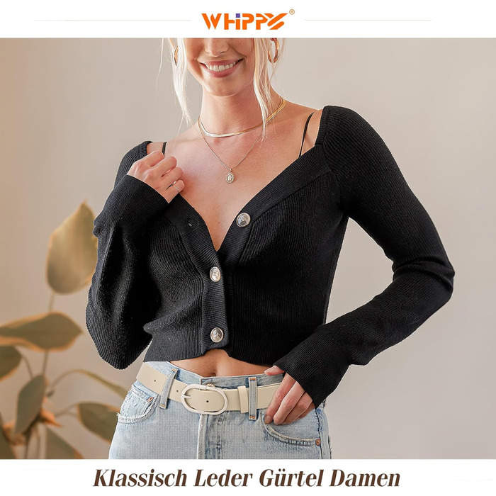 Ремінь шкіряний WHIPPY унісекс, срібна пряжка, бежевий (D-beige), розмір M (76-90 см, довжина 110 см)