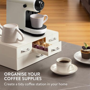 Організатор для капсул Nespresso Navaris - 4 висувні ящики для 96 капсул (білий)