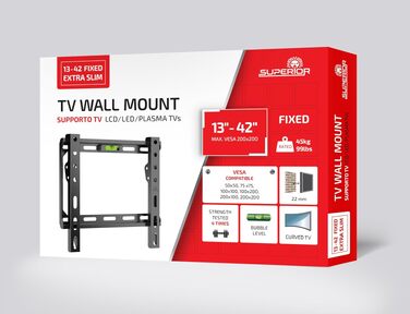 Фіксований ультратонкий настінний кронштейн для ТБ Superior Electronics (13
