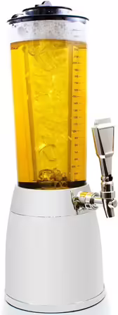 4.0L Beer Tower Tap Dispenser Draft Beer Tower Drinking Fountain Beverage Dispenser Beverage Tower with 1.3L Ice Cooling (1x Beer Tower Chrome)