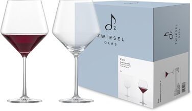 Келихи для червоного вина Zwiesel Glas Pure, набір 2 шт., тритан-кристал, для бургундського, посудомийна машина, Німеччина