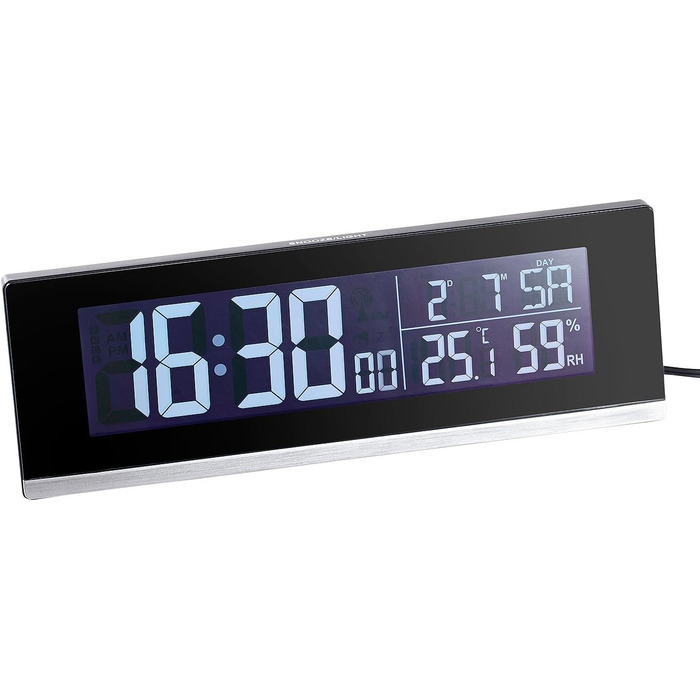Infactory Table Clock with Thermometer: Table Radio Alarm Clock with Thermometer, Hygrometer, and USB Charging Port, 2A (Table Radio Clock, Digital Table Clock, Apple iPhone Charging Cable)