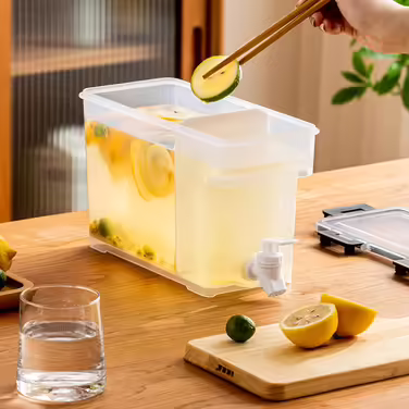 MUXHEL 2 Pack Plastic Drink Dispensers with Tap, 3.5L Drink Cooler with Spout, Gray Lemonade Dispenser with Tap and Removable Filter Plate for Lemonade, Fruit Juice, Fruit Tea