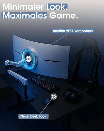 Адаптер VESA 100x100 для вигнутих моніторів Samsung Odyssey G6, G7, CRG9, CHG9, CHG90 (до 49 дюймів), білий, витримує до 30 кг