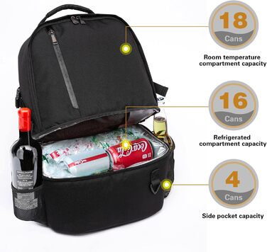 28L Insulated Cooler Backpack - Double Layer Small Thermal Backpack for Camping, Picnic, and Travel