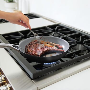 Набір посуду Ninja Extended Life з керамічним покриттям (5 предметів): сковороди 20 та 24 см + каструлі з кришками 16, 18 та 20 см, антипригарне покриття без PFOA, Pfas, свинцю та кадмію, термостійкий до 285°C