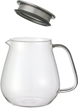 Kinto Unitea One Touch Teapot from Stainless Steel, 720 ml, Heat-Resistant Glass Teapot with Stainless Steel Infuser in Lid (Japan Import)