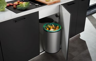 Система для сортування сміття BLANCO Botton Pro 45/2, ручна, 2 відра по 13 л, для кухонних шаф шириною 45 см, підлоговий монтаж