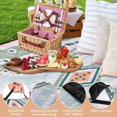 GLOSKIN Плівка для пікніка, 200x200 см, піскостійка, для пляжу, кемпінгу, відпочинку на природі