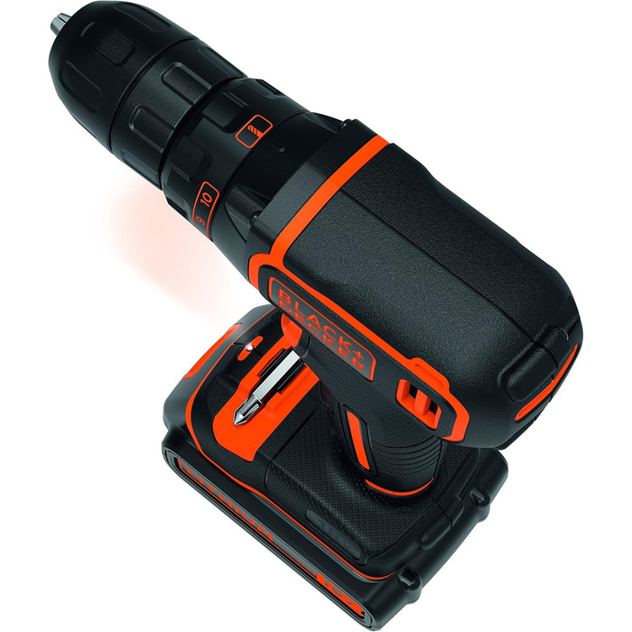Акумуляторний дриль-шуруповерт Black+Decker BDCDC18K (18V, Li-Ion, LED, планетарне передаточне число, SoftGrip)