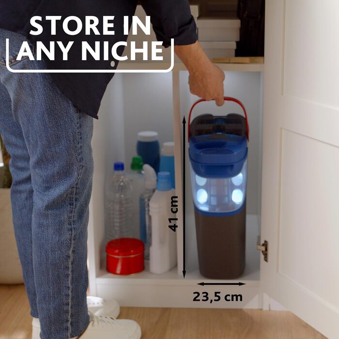 Vileda H2PrO Floor Wiper | 100% Separation of Clean and Dirty Water | Water-Saving Design | One-Hand Operation | Compact Storage | Ergonomic Handle | Microfiber | Eco-Packaging