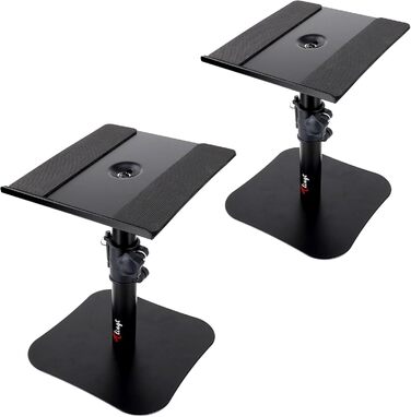 Підставка для акустики, 2 шт, 24.1 x 22.9 см, металева платформа, плоске дно, сумісна з будь-яким столом, ідеальна для студійних моніторів 12.7-17.8 см, книжкових полиць, динаміків 5'-7'
