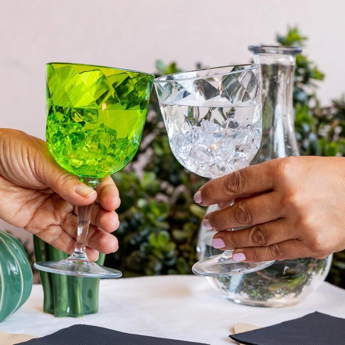 Набір келихів Omada Design Linea Diamond Rot (4 шт., 27,5 cl) з акрилу, для дому та вулиці