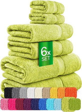 Набір рушників éTérea Carli Frottee: 6 шт. (2х70x140 см + 4х50x100 см), 100% бавовна, Oeko-Tex, 500 GSM, графіт/бірюзовий