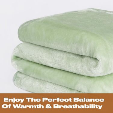 Плед DREAMSCENE з штучного хутра, флісу, м'який, теплий, великий, для ліжка (125 x 150 см, світло-зелений)