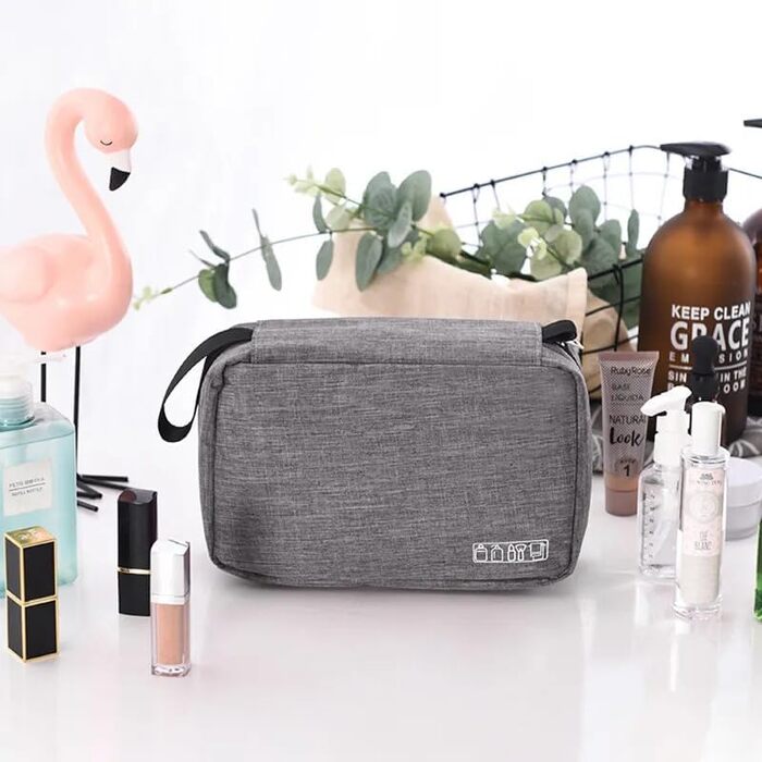 Чоловіча туалетна сумка-органайзер для підвішування, сіра. Водонепроникна дорожня туалетна сумка з гачком