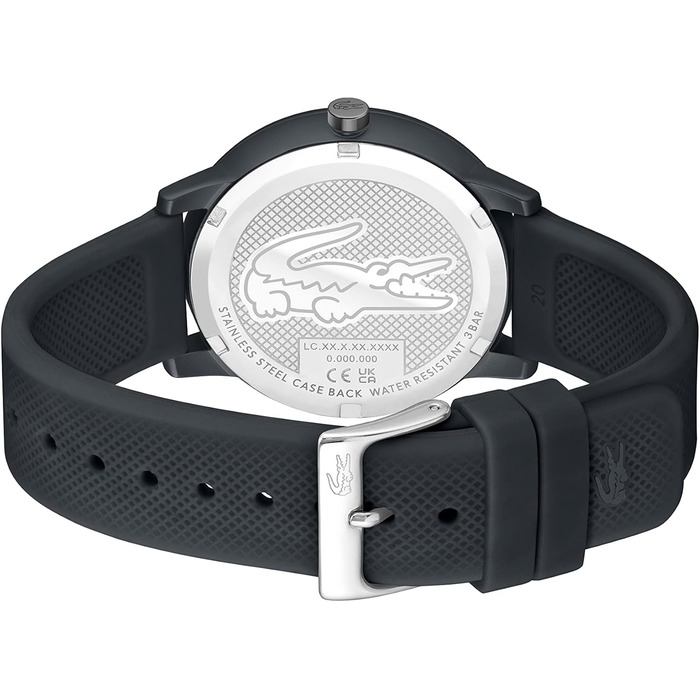 Годинник чоловічий Lacoste 12.12 Move Analog Quartz з силіконовим браслетом сірий